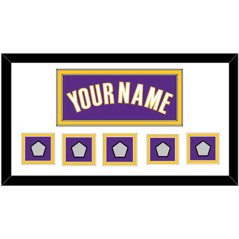 Los Angeles Name & 5 Trophy Patches - Road Purple (1999-2004) - Double Mat 1