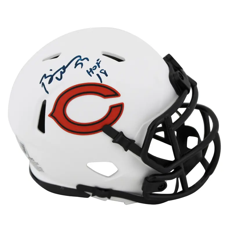 Bears Brian Urlacher "HOF 18" Signed Lunar Speed Mini Helmet BAS Witnessed