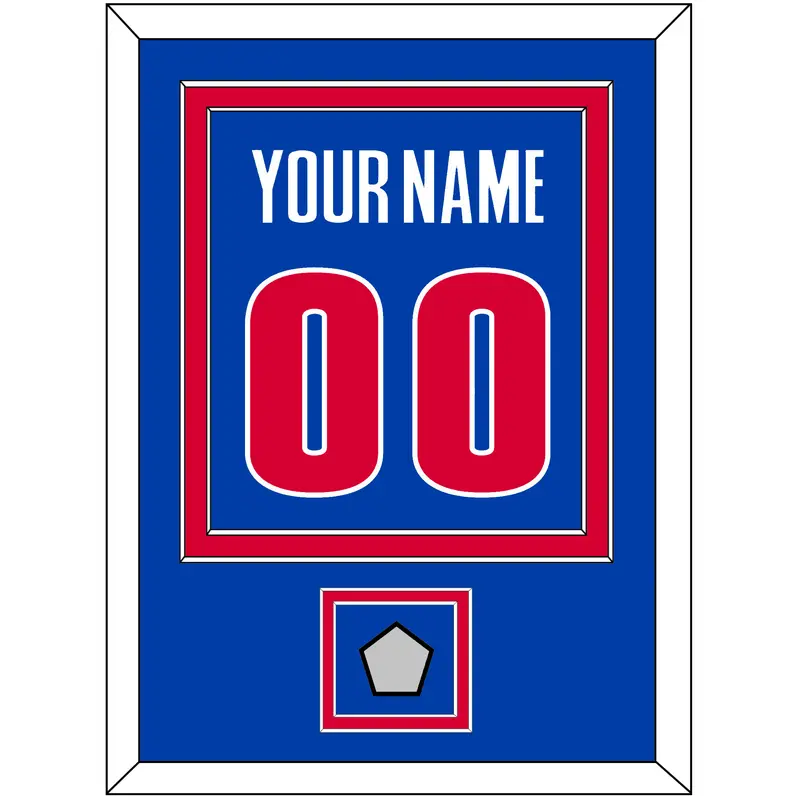 Detroit Name & Number With Champions Patch - Road Blue (2001-2017) - Double Mat 2
