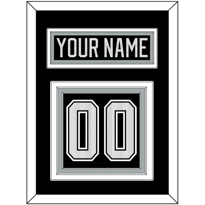 Los Angeles Nameplate & Number (Back) - Home Black - Triple Mat 2