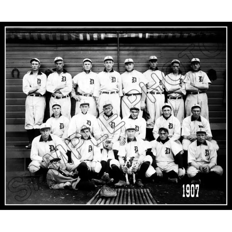 1907 Detroit Tigers 8X10 Photo - Cobb Jennings Crawford - 2183