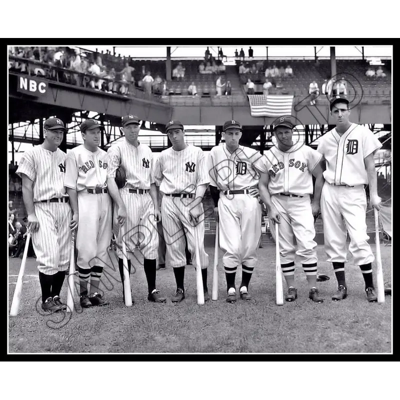 1937 American League All-Stars 8X10 Photo - Gehrig Dimaggio Foxx Greenberg - 874