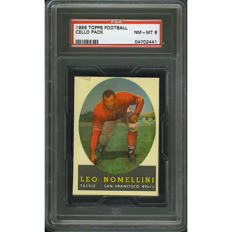 1958 Topps Football Unopened Cello Pack PSA 8 Nomellini Top