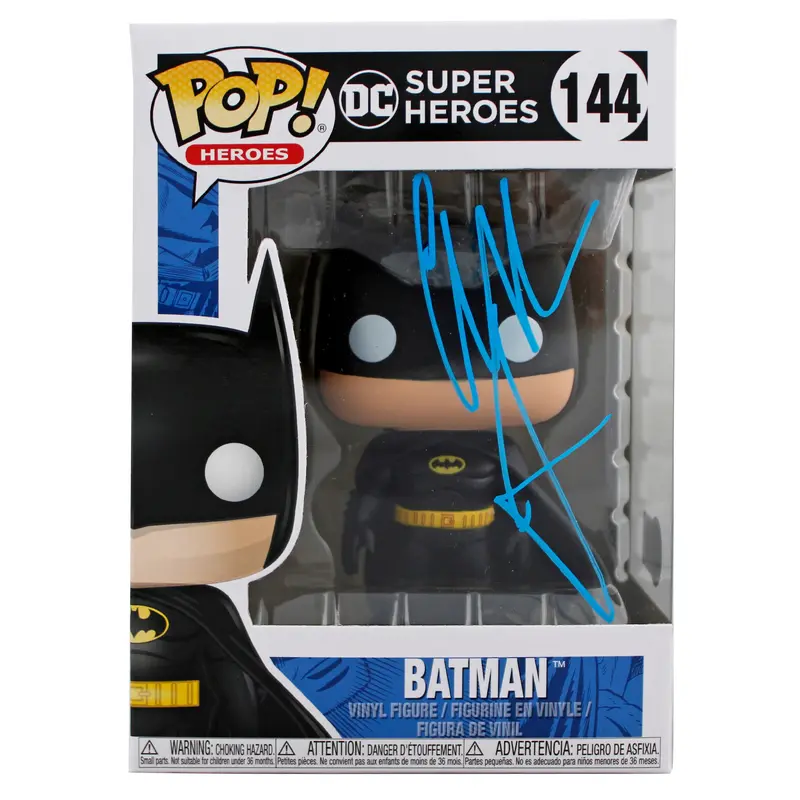 Christian Bale Batman Begins Signed DC #144 Batman Funko Pop Vinyl Figure BAS
