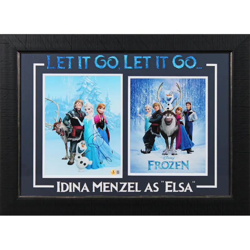 Idina Menzel Frozen Authentic Signed 8x10 Framed Photo Autographed BAS #BN89306