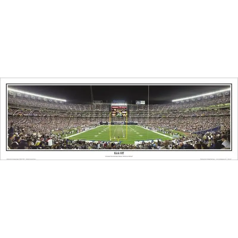 San Diego Chargers "Kick Off" Qualcomm Stadium Panoramic Poster Print - Everlasting