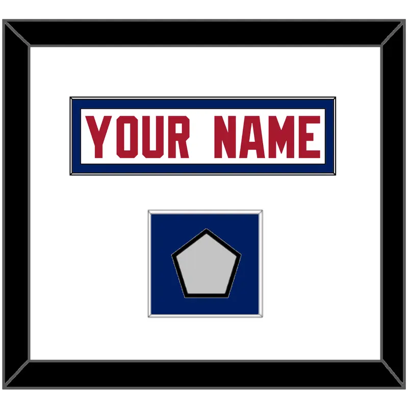 New York Nameplate & Super Bowl Jersey Patch - Road White - Single Mat 1