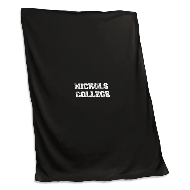 Nichols College Black Sweatshirt Blanket (Screened)
