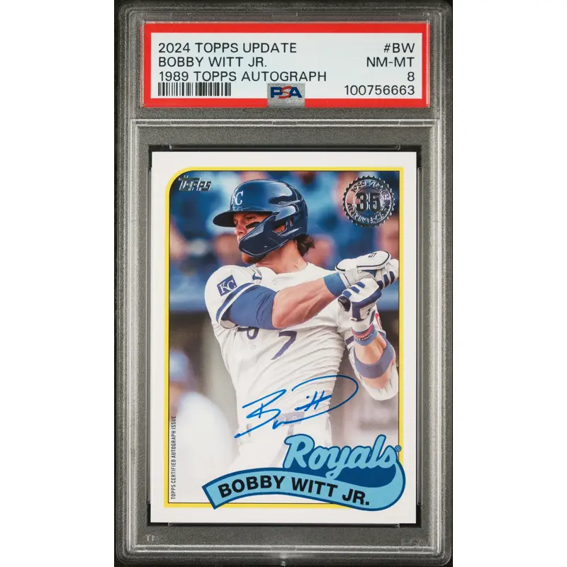 Bobby Witt Jr. 2024 Topps Update 1989 Topps Auto PSA 8 Nm-Mint