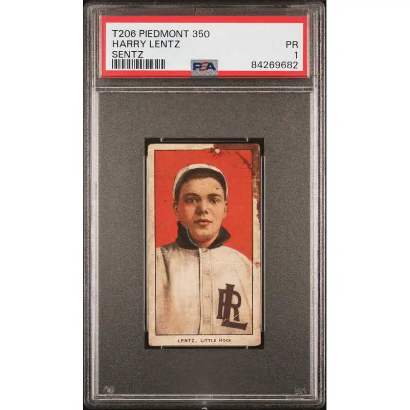 Harry Lentz Sentz 1909-11 T206 Piedmont 350 PSA 1 Poor