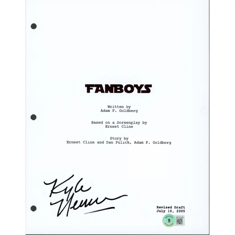 Kyle Newman Fanboys Authentic Signed 8.5x11 Fanboys Script Cover BAS #BF24159