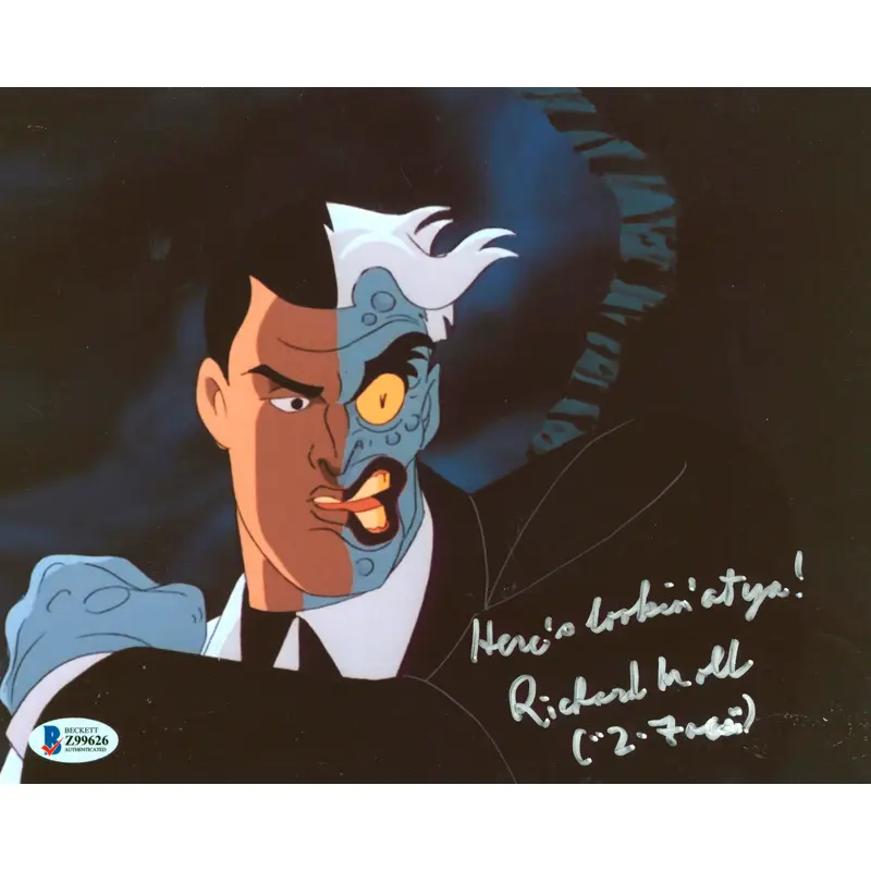 Richard Moll Batman Animated Series "2 Face" Signed 8x10 Photo BAS #Z99626