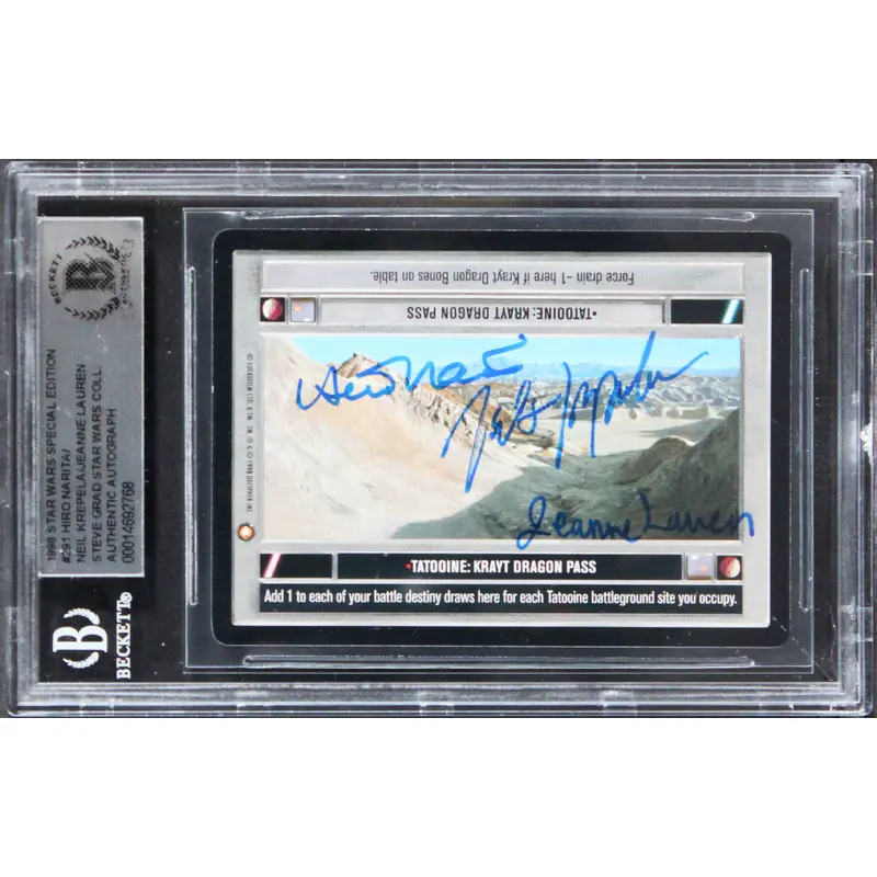 Star Wars (3) Narita, Krepela & Lauren Signed 1998 SW SE #291 Card BAS Slabbed