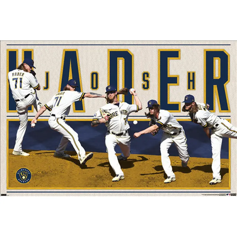 Josh Hader "Lights Out" Milwaukee Brewers MLB Baseball Action Poster - Trends 2022