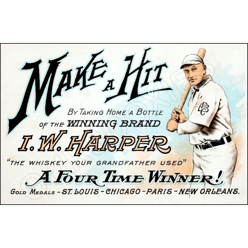 1912 Honus Wagner Harper Whiskey Store Counter Standup Sign - Pittsburgh Pirates - 70