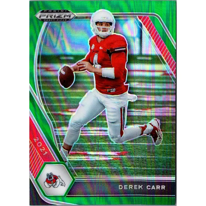 2021 Panini Prizm Draft Picks Collegiate Green Derek Carr #14