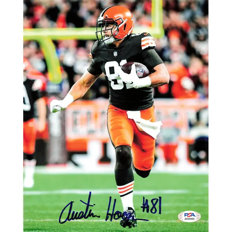 AUSTIN HOOPER signed 8x10 photo PSA/DNA Cleveland Browns Autographed
