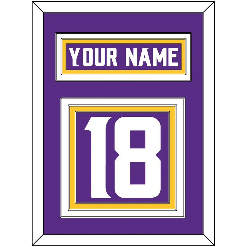 Minnesota Nameplate & Number (Back) - Home Purple - Triple Mat 2
