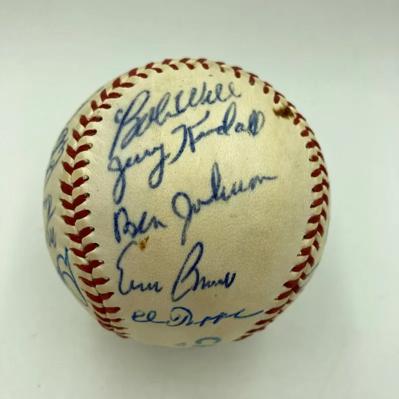 1960 Chicago Cubs Team Signed Baseball With Ernie Banks JSA COA