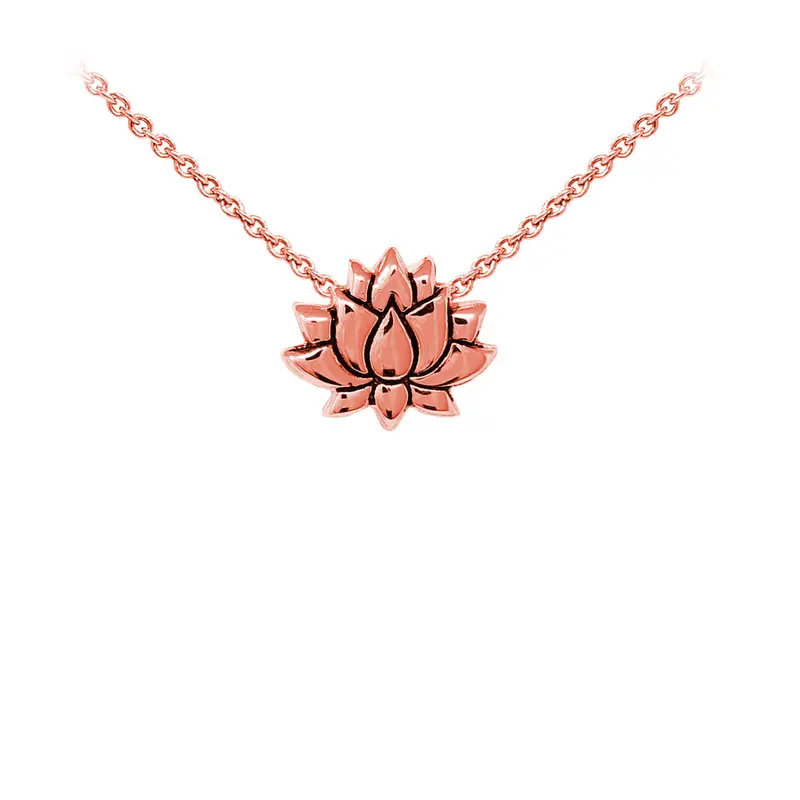 Lotus Flower Sterling Silver Dainty Necklace