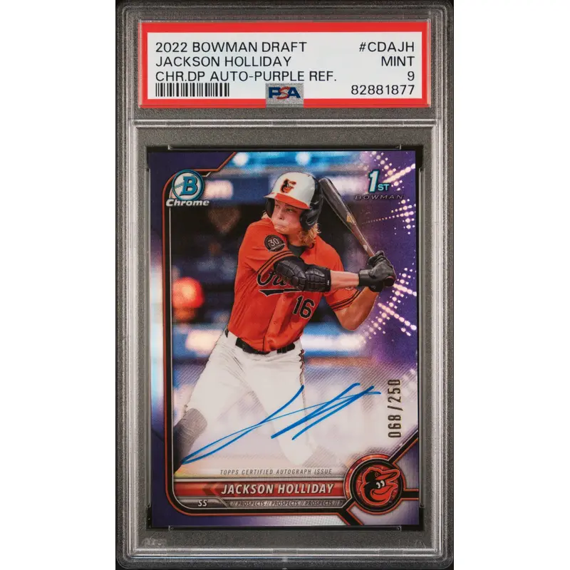 Brett Baty 2019 Bowman Chrome Draft Blue Refractor Auto #104/150 PSA 10 Auto 10