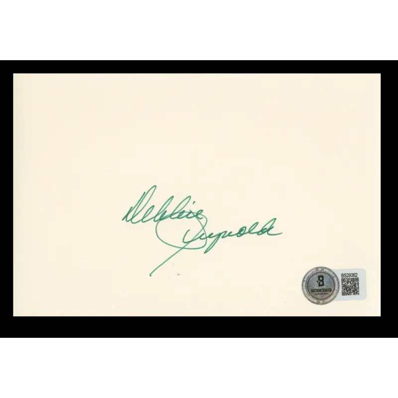 Debbie Reynolds Singin' in the Rain Authentic Signed 4x6 Index Card BAS #BS29362
