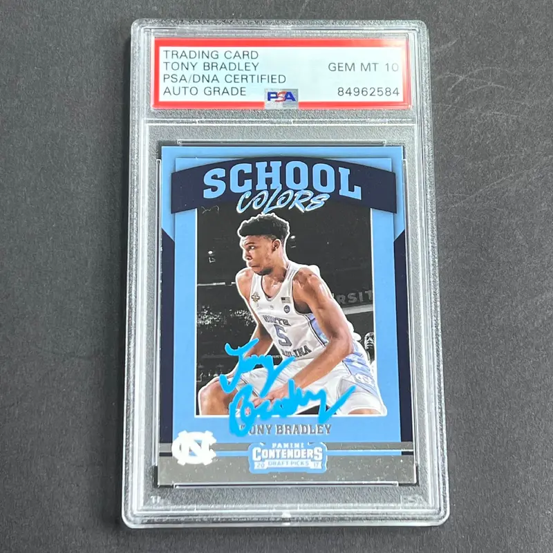 2017 Panini Contenders #25 Tony Bradley Signed Card AUTO PSA Slabbed RC Jazz