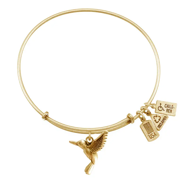 Hummingbird Charm Bangle