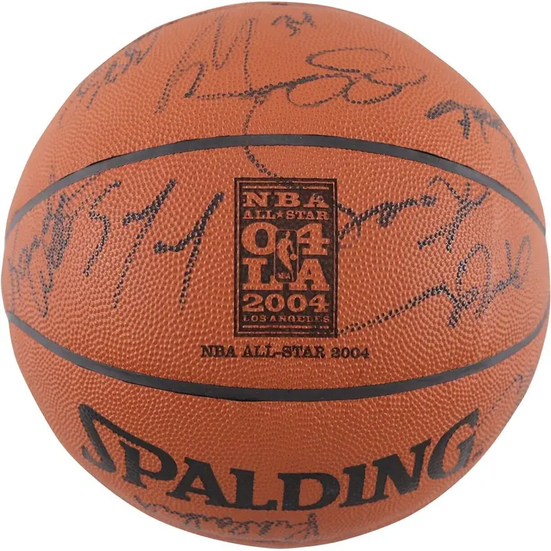 Kobe Bryant & Lebron James Rookie 2004 All Star Game Signed Basketball PSA DNA
