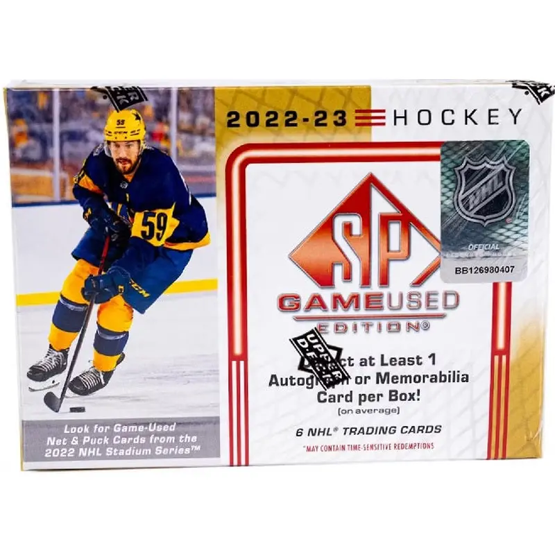 2022/23 Upper Deck SP Game Used Hockey Hobby Box - (6) Cards