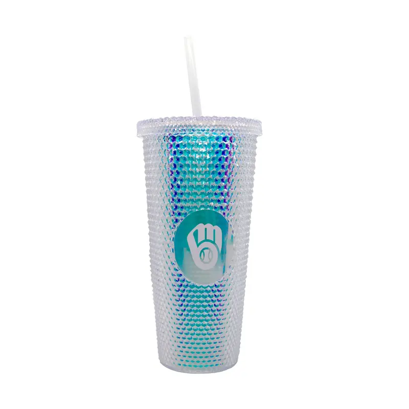 Milwaukee Brewers 24oz Iridescent Studded Tumbler