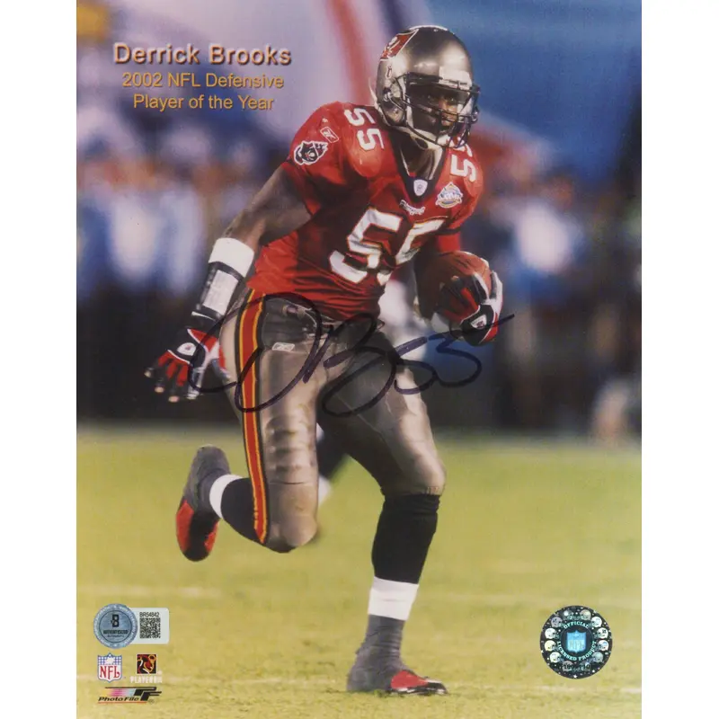 Buccaneers Derrick Brooks Authentic Signed 8x10 Photo Autographed BAS #BR54842