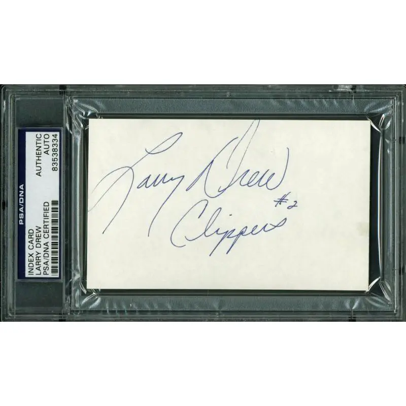 Clippers Larry Drew Authentic Signed 3X5 Index Card Autographed PSA/DNA Slabbed