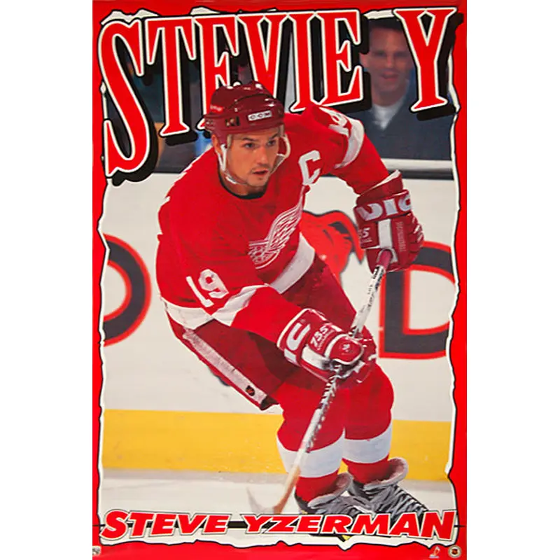 Steve Yzerman "Stevie Y" Detroit Red Wings NHL Action Poster - Norman James Corp. 1995