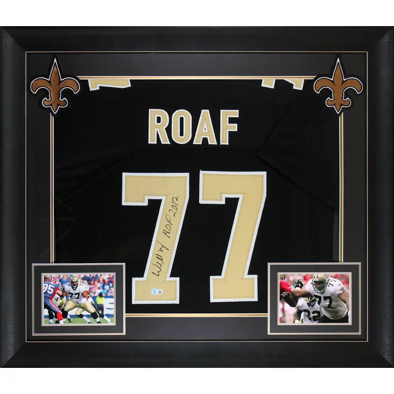 Willie Roaf "HOF 12" Authentic Signed Black Pro Style Framed Jersey BAS Witness