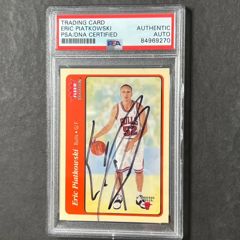 2004-05 Fleer #113 Eric Piatkowski Signed Card AUTO PSA Slabbed Bulls