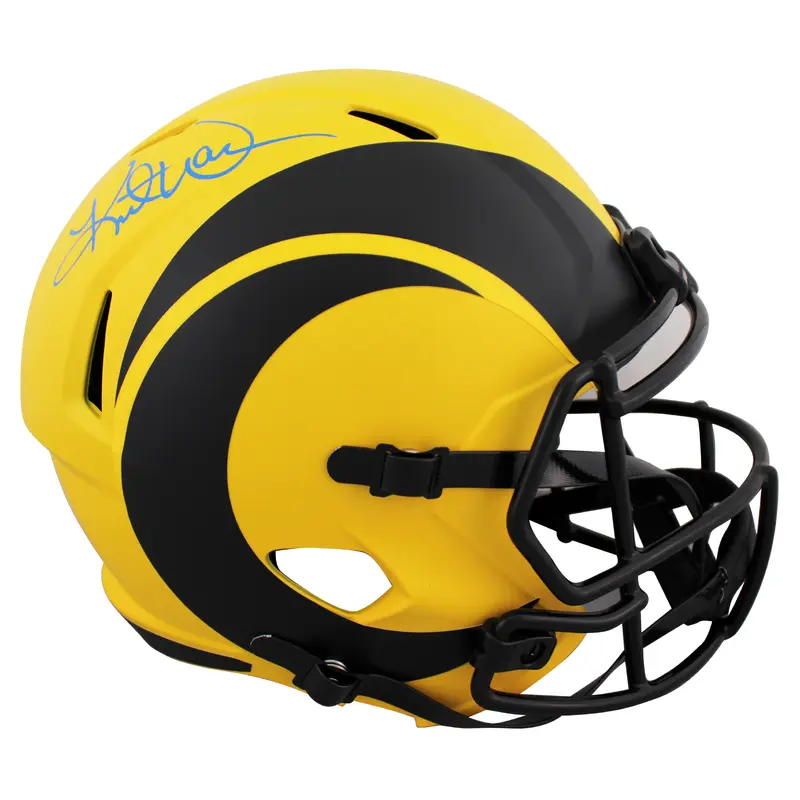 Rams Kurt Warner Authentic Signed Rave Full Size Speed Rep Helmet BAS Witnessed