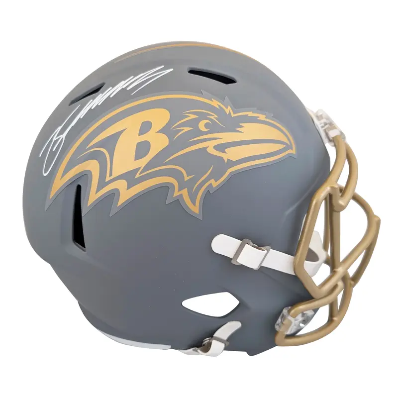 Ravens Zay Flowers Authentic Signed Slate Full Size Speed Rep Helmet BAS Witness