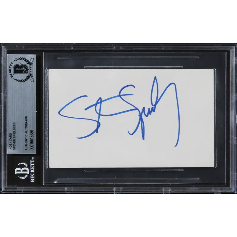Steven Spielberg Schindler's List Authentic Signed 3x5 Index Card BAS Slabbed