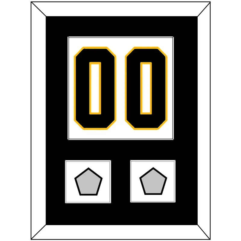 Pittsburgh Number (Back) & 2 Stanley Cup Finals Patches - Road White - Single Mat 1