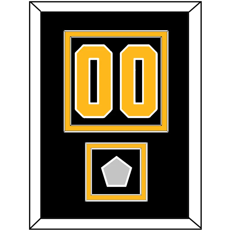 Pittsburgh Number (Back) & Stanley Cup Champions Patch - Road Black (1988-1992) - Double Mat 2