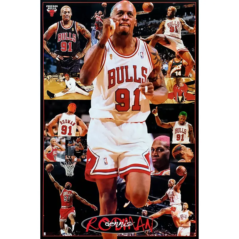 Dennis Rodman "Chicago Star" Chicago Bulls NBA Poster - Costacos 1997