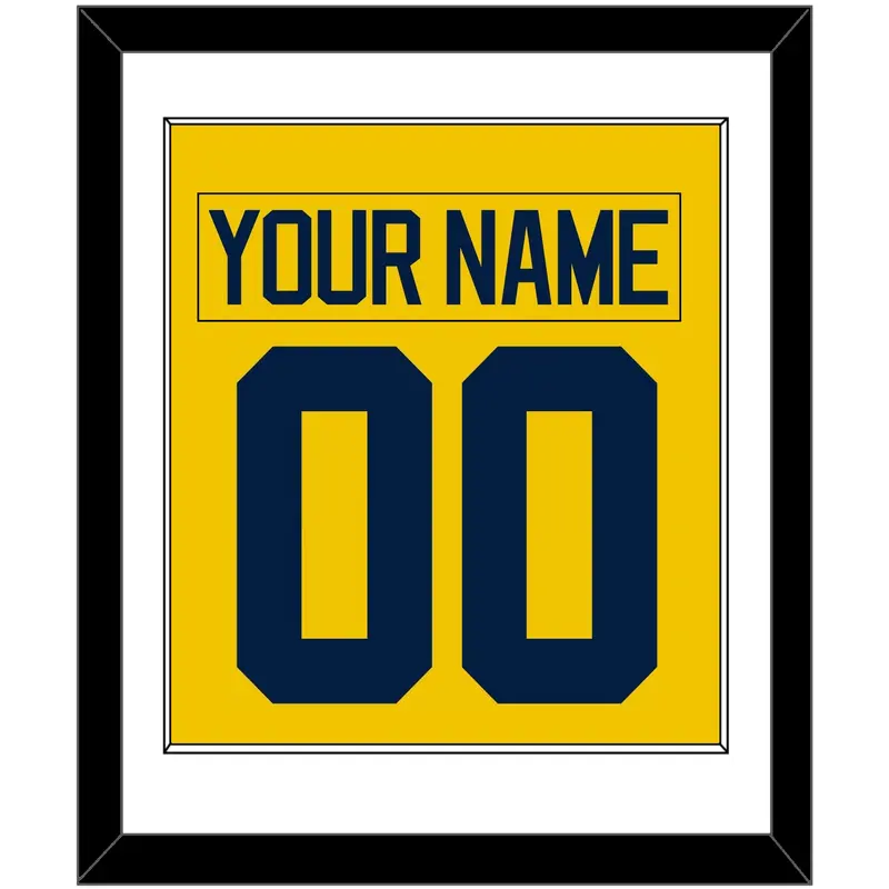 Michigan Hockey Nameplate & Number (Back) Combined - Alternate Maize - Single Mat 1