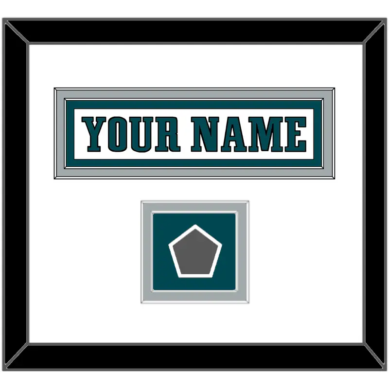 Philadelphia Nameplate & Super Bowl Jersey Patch - Road White - Double Mat 1