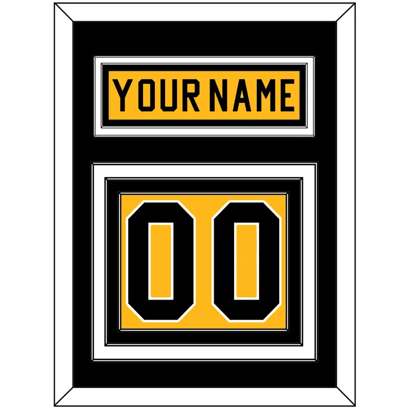Pittsburgh Nameplate & Number (Back) - Home Gold (1983-1984) - Triple Mat 3