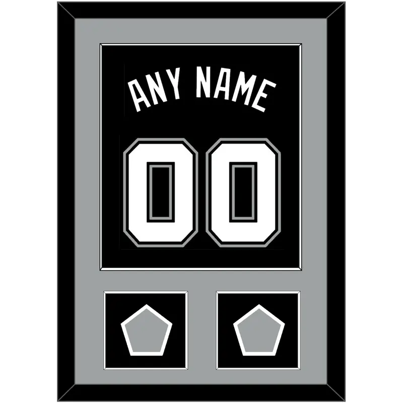 San Antonio Name & Numbers With 2 Finals Patches - Road Black (2002-2017) - Single Mat 2