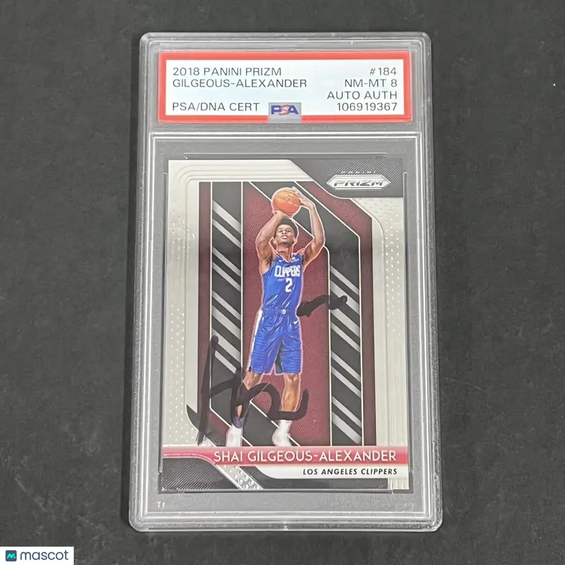 2018 Panini Prizm #184 Shai Gilgeous-Alexander signed card PSA 8 Auto A