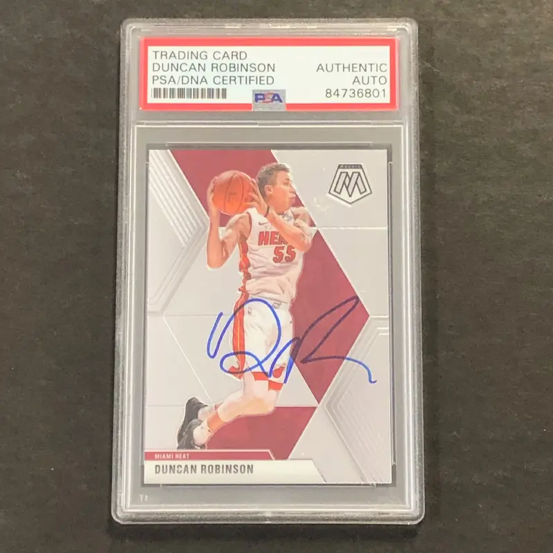 2019 Panini Mosaic #170 Duncan Robinson Signed Card AUTO PSA Slabbed Heat