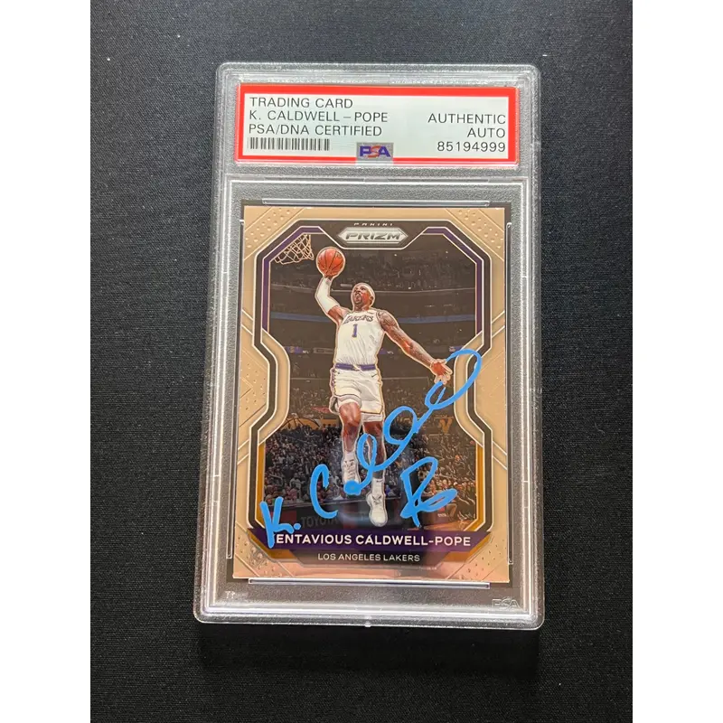 2020-21 Panini Prizm #77 Kentavious Caldwell-Pope Signed Card AUTO PSA Slabbed Lakers