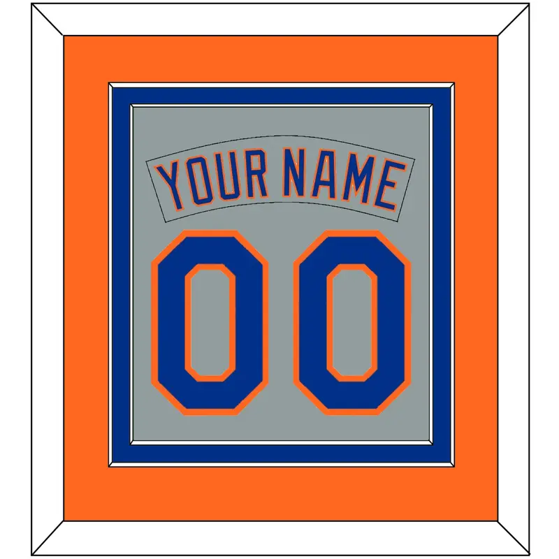New York Nameplate & Number Combined - Road Gray (1982-1986) - Double Mat 4